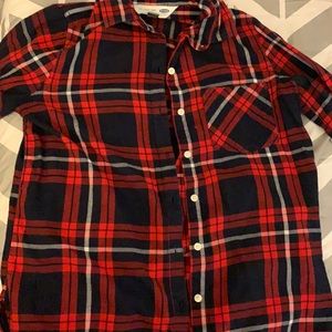 Red, White, Navy Blue Flannel. Brand is Old Navy. Size Medium. Worn once.